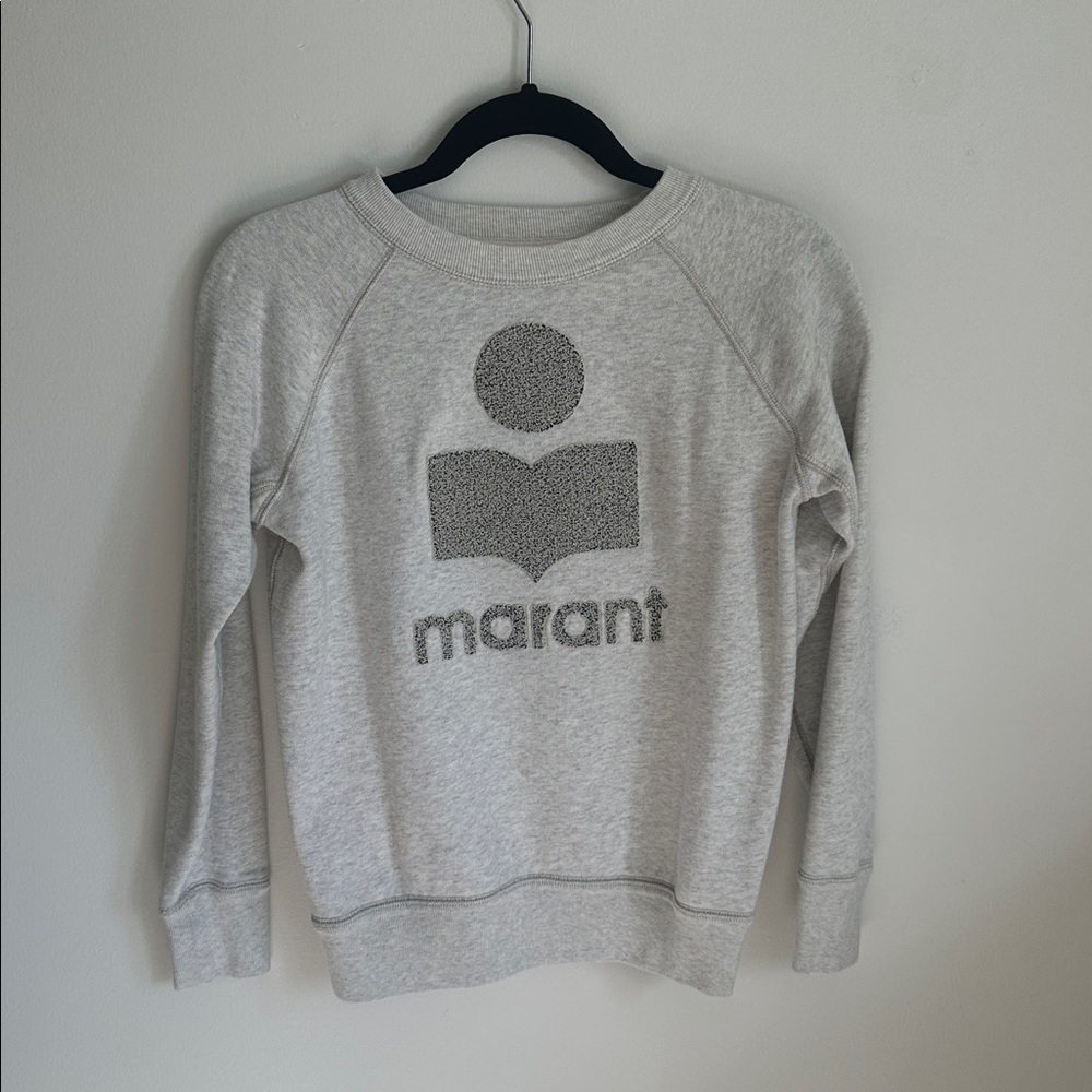 Isabel Marant Light Gray Logo Sweatshirt